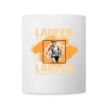 Laufen verbindet - Laufen begeistert - Tasse - Weiß - Vorne