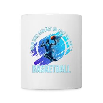 Basketball: Mein Herz schlägt im Takt des Balls - Tasse - Weiß - Vorne