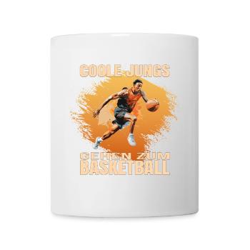 Coole Jungs gehen zum Basketball - Tasse - Weiß - Vorne