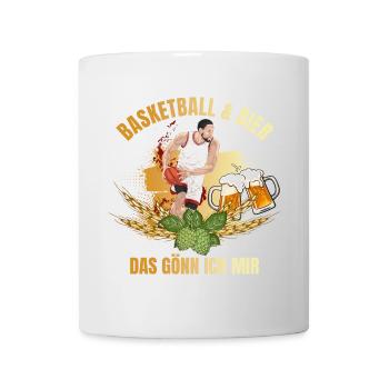 Basketball & Bier - Das gönn ich mir - Tasse - Weiß - Vorne