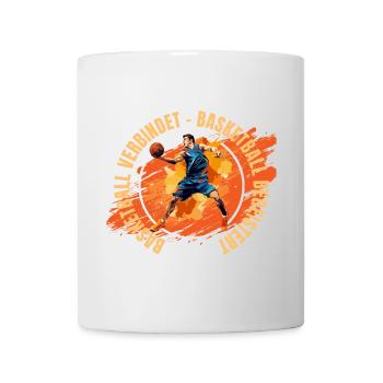 Basketball verbindet - Basketball begeistert - Tasse - Weiß - Vorne