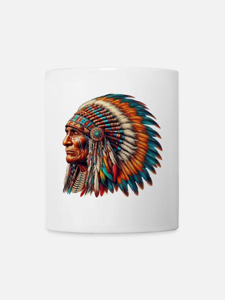 Amerikanischer Indianer Amerikanische Rote Haut - Tasse - Weiß