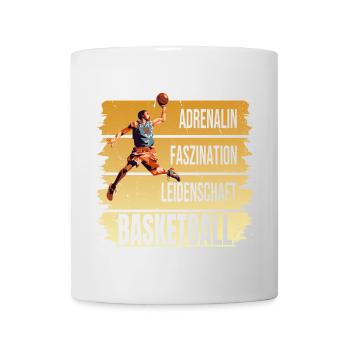 Adrenalin - Faszination - Leidenschaft -Basketball - Tasse - Weiß - Vorne
