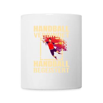 Handball verbindet - Handball begeistert - Tasse - Weiß - Vorne