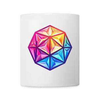 Geometrischer W20 D20 Würfel – Fantasy RPG - Tasse - Weiß - Vorne