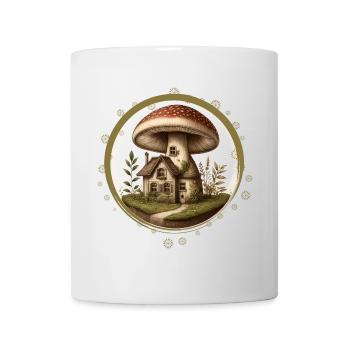 Design of a toadstool as a fairytale house in the forest - Mug - white - Front