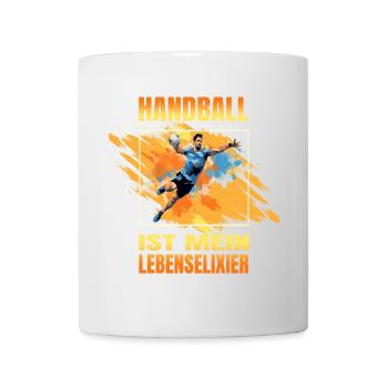 Handball ist mein Lebenselixier - Tasse - Weiß - Vorne