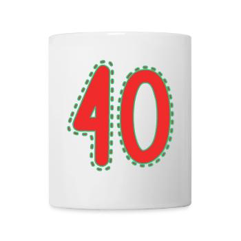 40. 40 ANS. 40e ANNIVERSAIRE. ANNIVERSAIRE 40 ANS. - Mug blanc - blanc - Devant