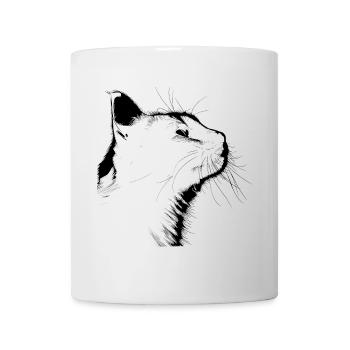 Katze Silhouette - Tasse - Weiß - Vorne