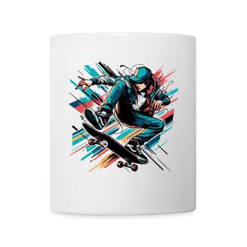 Vivid colorful motif of a skater - Mug - white - Front