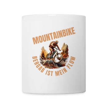 MTB: Bergab ist mein Flow - Tasse - Weiß - Vorne