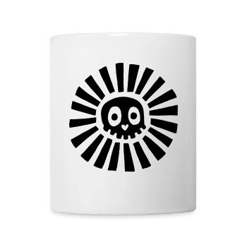 Crâne ensoleillé noir - Mug blanc - blanc - Devant