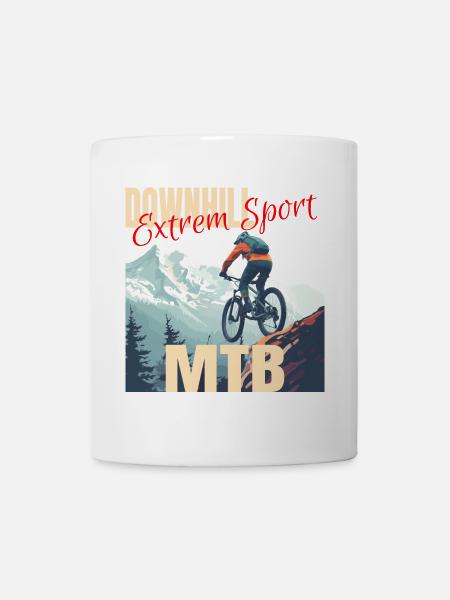 Downhill - Extrem Sport - Tasse - Weiß