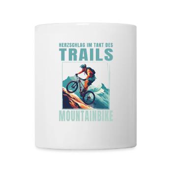 Herzschlag im Takt des Trails - Tasse - Weiß - Vorne