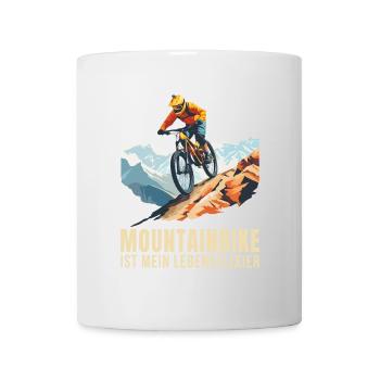 Mountainbike ist mein Lebenselixier - Tasse - Weiß - Vorne