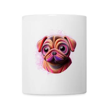 mops Hund Freund kuscheln girl 3D kindergarten - Tasse - Weiß - Vorne