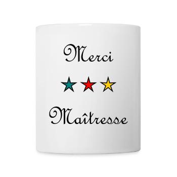MERCI. MAÎTRESSE. MAÎTRE. MERCI MAÎTRESSE - Mug blanc - blanc - Devant