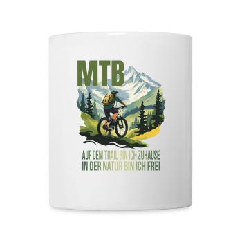 Auf dem Trail bin ich Zuhause in der Natur ... - Tasse - Weiß - Vorne