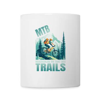 Herzschlag im Takt des Trails - Tasse - Weiß - Vorne