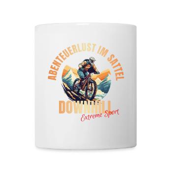 MTB: Abenteuerlust im Sattel - Tasse - Weiß - Vorne