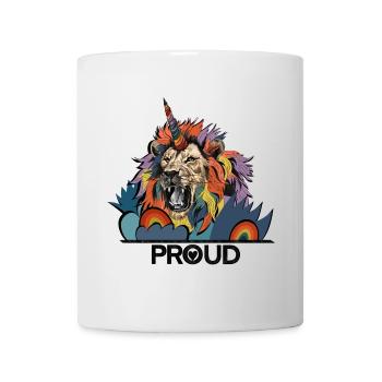 Fierté de la licorne du lion LGBTQIA - Mug blanc - blanc - Devant