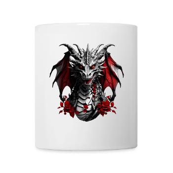 Feuerdrache Drachenportrait für Drachenfans Drache - Tasse - Weiß - Vorne