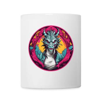 Feuerdrache Drachenportrait für Drachenfans Drache - Tasse - Weiß - Vorne