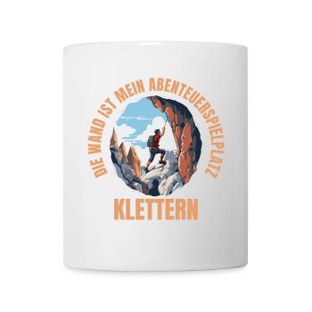Die Wand ist mein Abenteuerspielplatz - Tasse - Weiß - Vorne