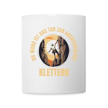 Die Wand ist das Tor zur Abenteuerlust - Tasse - Weiß - Vorne