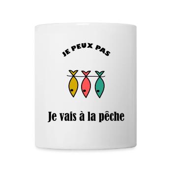JE PEUX PAS JE VAIS A LA PÊCHE - Mug blanc - blanc - Devant