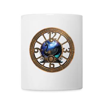 Cygne Steampunk Noir - Mug blanc - blanc - Devant