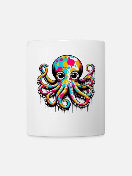 Krake - Tasse - Weiß
