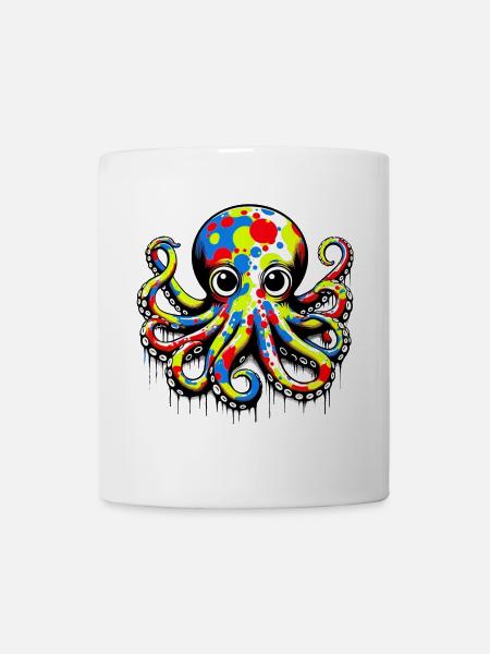 Krake - Tasse - Weiß
