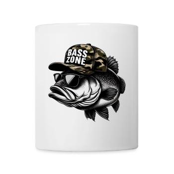 gestreifte Basszone - Tasse - Weiß - Vorne