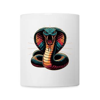 motif serpent Cobra dynamique et coloré - Mug blanc - blanc - Devant
