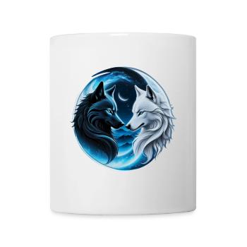 Two majestic wolf heads - Mug - white - Front