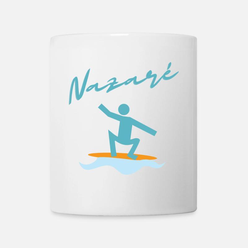Nazaré Surfing Illustration - Mug - white