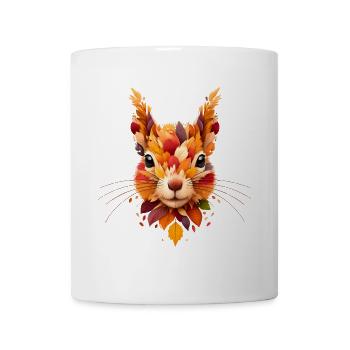 Écureuil, conçu à partir de différentes feuilles - Mug blanc - blanc - Devant