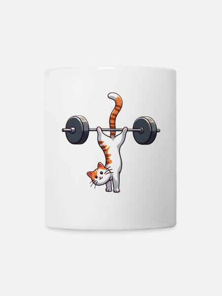 Cat Handstand Workout Training Fitness Salto - Mug - white