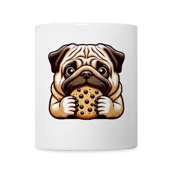 Sweet Pug with Biscuit Dessert Dog Dessert - Mug - white - Front