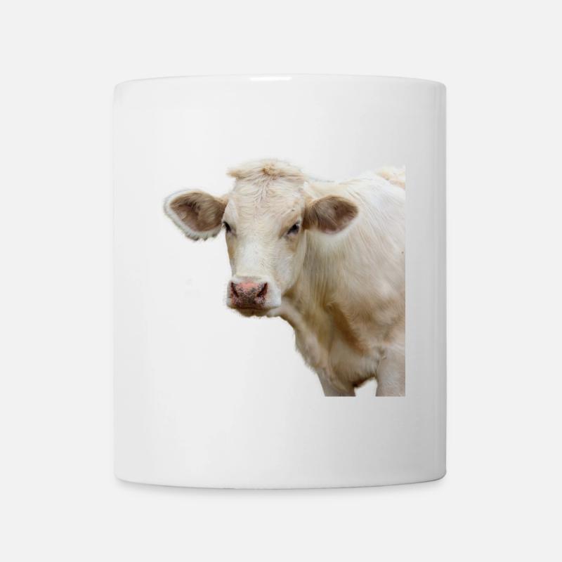 lustige Kuh Kuhkopf Geschenk Bauern - Tasse - Weiß