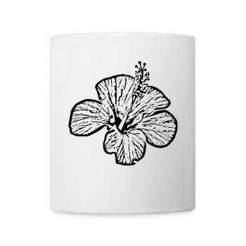 Flower White White Flower Hibiscus Blossom Mother's Day - Mug - white - Front
