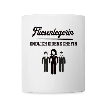 Fliesenlegerin Chefin Selbstständigkeit Firma Chef - Tasse - Weiß - Vorne