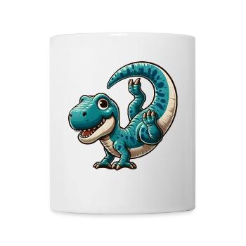 Dino T-Rex Handstand Sport Salto Flip - Tasse - Weiß - Vorne