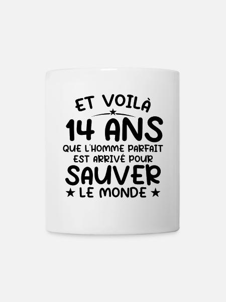 14 ans Cadeau anniversaire 14 ans Homme - Mug blanc - blanc