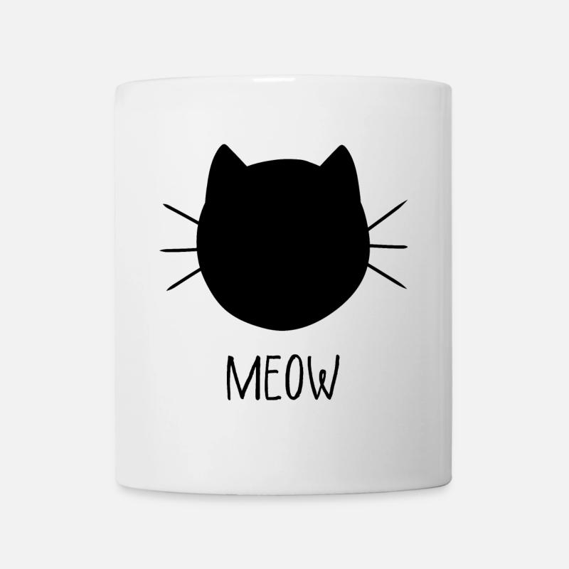 MEOW Katzenkopf Silhouette - Tasse - Weiß