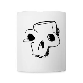 Crâne - Dessin au crayon / Croquis sauvage - Mug blanc - blanc - Devant