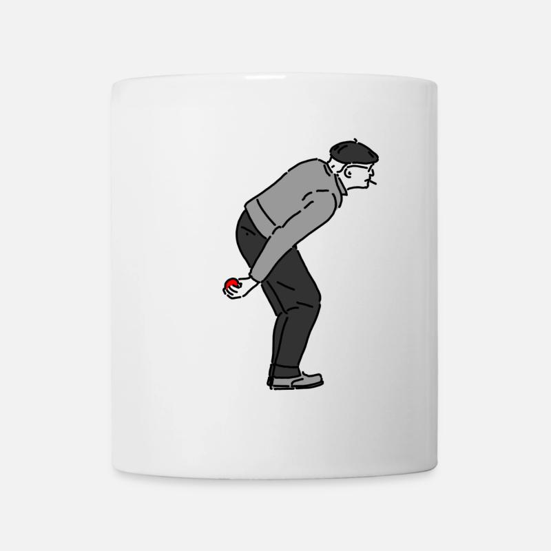 Joueur de pétanque droitier - Mug blanc - blanc