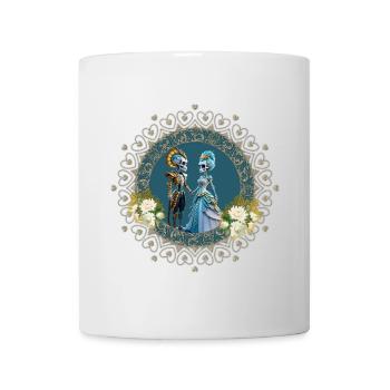 Das niedliche Skelett-Pärchen im Gothic-Stil - Tasse - Weiß - Vorne