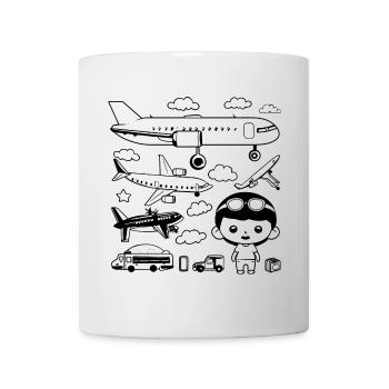 Cartoon Airplanes - Mug - white - Front